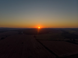 Aerial night time photo of hotels and sea front of the beautiful small town and seaside resort known as Obzor in Bulgaria