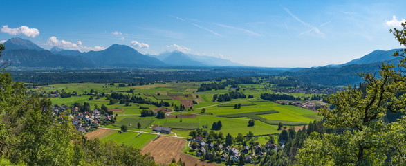 Fototapeta na wymiar Scenic panorama of the countryside from Mount Straza.