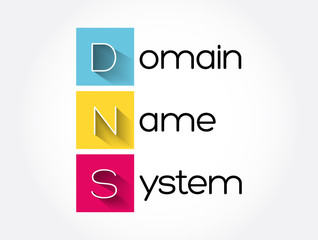 DNS - Domain Name System acronym, technology concept background