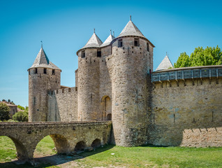 View on the main gate of Chateau Comtal