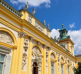 Fototapeta na wymiar Royal Wilanow Palace in Warsaw. Residence of King John III Sobieski. Poland. August 2019