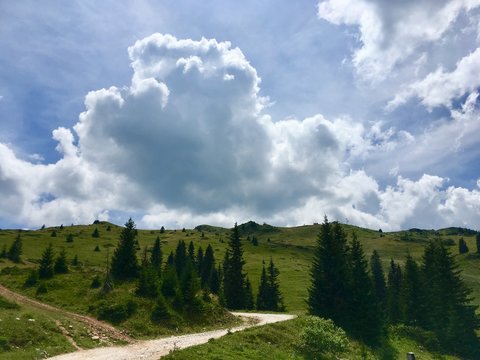 Road through a rural mountain landscape, Bosnia and Herzegovina