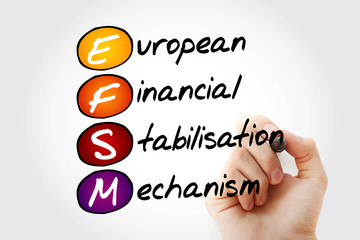 EFSM - European Financial Stabilisation Mechanism acronym with marker, business concept background