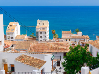 Panorama of the city and the sea in Altea. Costa Blanca, Spain.