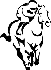 Horse racing - stylized vector illustration