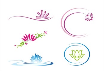 Fototapeta na wymiar water lily , Buddha , Eco friendly business logo design 
