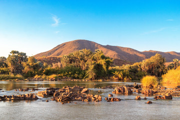 Kunene - border river of Namibia and Angola, Epupa, Namibia