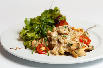 potato waffle with a seafood