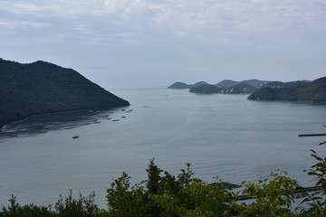 日本の岡山県備前市日生町の美しい海