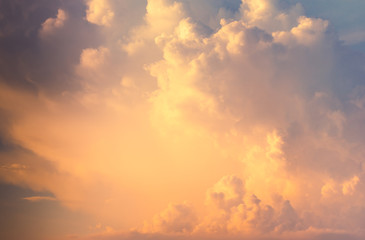 Clolorfull sky with clouds background with a pastel color