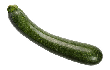 green zucchini on white background