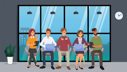 Business people teamwork character for  social media network sharing.