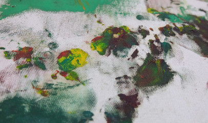 abstract​ painting​ green, red, yellow​ background.​ painting​ abstract​ background​ texture.