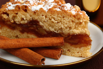 Apple pie with cinnamon