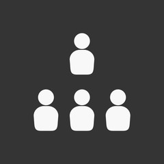 business people group icon isolated on white background. business sign organization teamwork with manager and staff. business leader and employee. leadership concept.