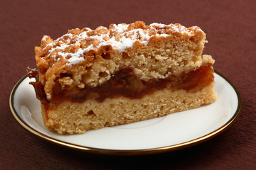 Apple pie with cinnamon. Two crust apple pie made with shortcrust pastry.