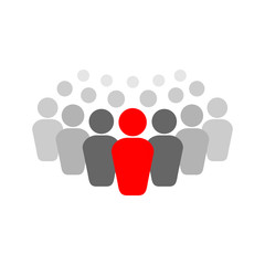 business people group icon isolated on white background. business sign organization teamwork with manager and staff. business leader and employee. leadership concept.