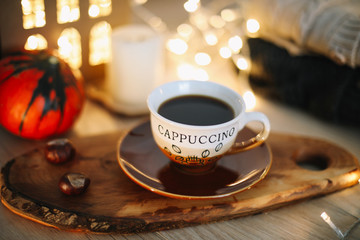 Autumn composition. Thanksgiving day concept. Autumn, fall, background. Flat lay, top view