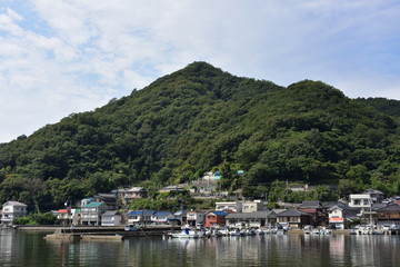 Fototapeta na wymiar 日本の岡山県備前市日生町の美しい漁港