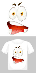 Facial expression on T-shirt design
