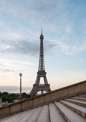 Fototapeta na wymiar Eiffel tower in Paris , France in morning light