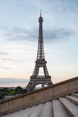 Fototapeta na wymiar Eiffel tower in Paris , France in morning light
