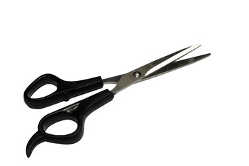Black scissor isolated on white background.