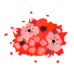 Beautiful flowers, watercolor composition in vector