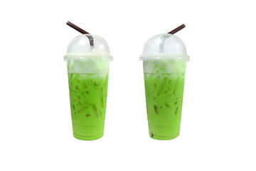 ice green tea, on isolated white background