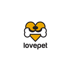 Pet lover logo design template