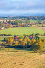 Rural landscape view with autumn colors