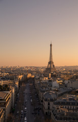 Fototapeta na wymiar Eiffel Tower during sunset