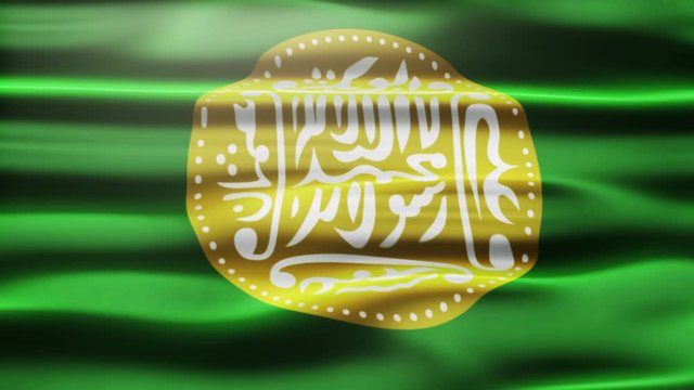 Realistic flag of Rohingya waving in the wind. Seamless loop with highly detailed fabric texture. Loop ready in Full HD 1920 x 1080 resolution., Rohingya Flag Background