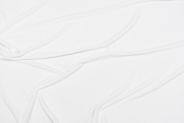 White crumpled blanket, texture, top view