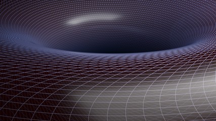 Black hole background with gravitational field lines - 3D rendering illustration
