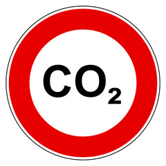 CO2  und Verbotsschild