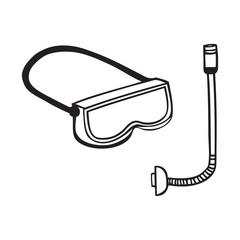Black and white snorkel and mask icon
