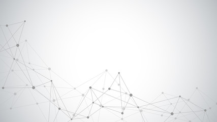 Abstract plexus background with connecting dots and lines. Global network connection, digital technology and communication concept.