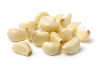 fresh garlic isolated on white background 