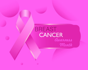Breast cancer awareness mounth with pink background, light pink background.