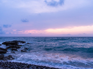 sea sunset on Liguria, Italy