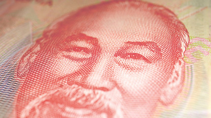 Close up the Vietnamese Dong Banknotes