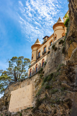 Italy, Maiori, Amalfi coast, view of a castle