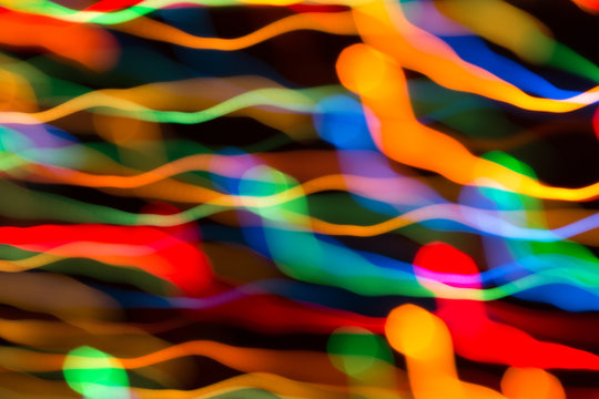 Abstract image of bright colored dynamic lights