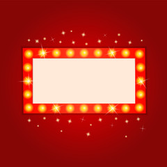 Glowing cinema signboard