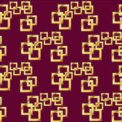 Squares seamless pattern. Gold metallic texture
