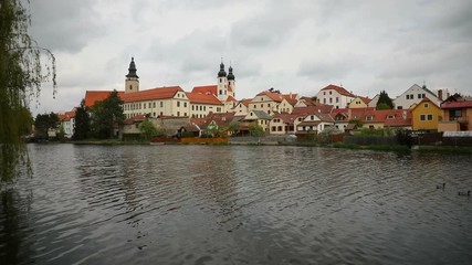 Old Castle over river in Telc, Czech Republic