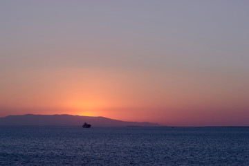 Sunset view over the bay in Izmir