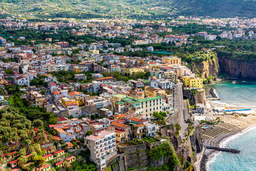 Fototapeta na wymiar Italy, Vico Equenze, panorama of the coast and the city
