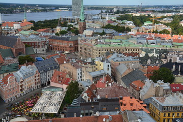 Fototapeta na wymiar Vue Panoramique Riga Lettonie